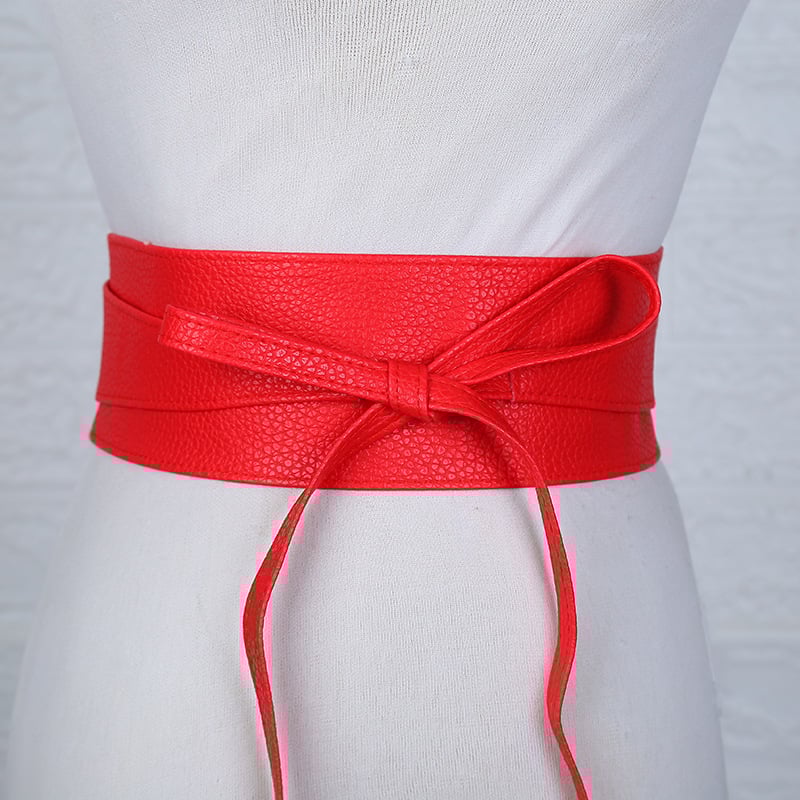 Curea lată de piele sintetică pentru femei, cataramă țesută, închidere cu cataramă, lățime peste 4 cm, design original