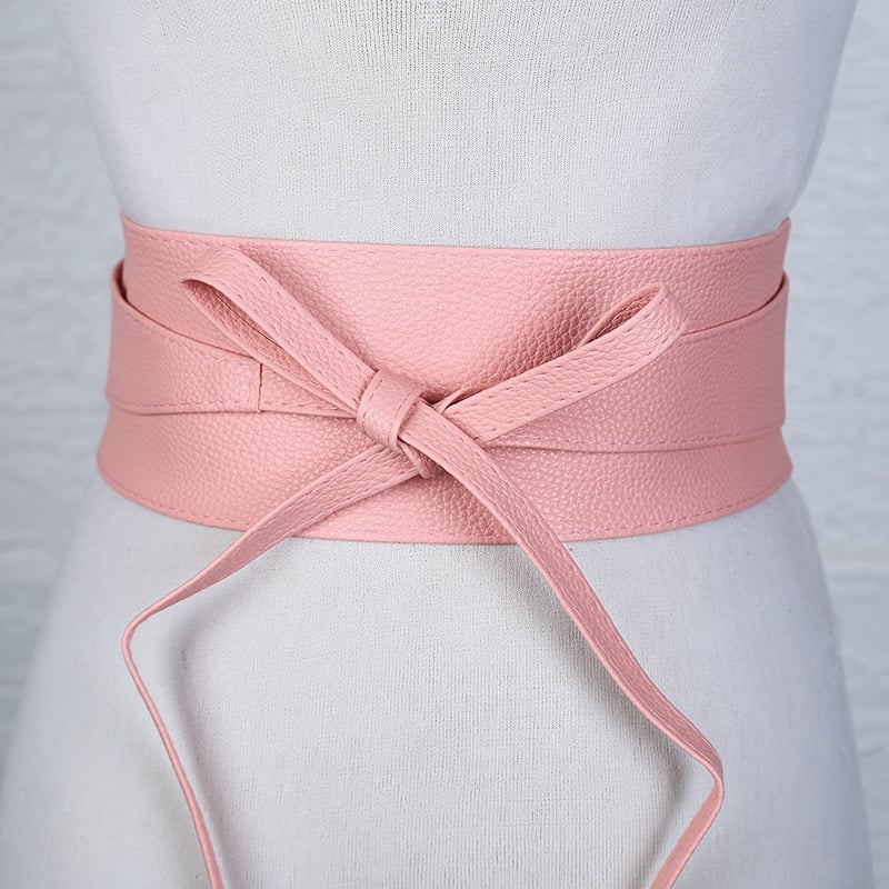 Curea lată de piele sintetică pentru femei, cataramă țesută, închidere cu cataramă, lățime peste 4 cm, design original