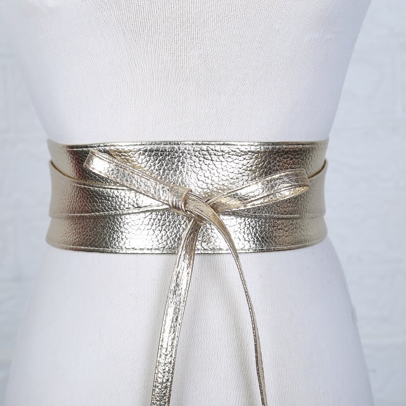 Curea lată de piele sintetică pentru femei, cataramă țesută, închidere cu cataramă, lățime peste 4 cm, design original