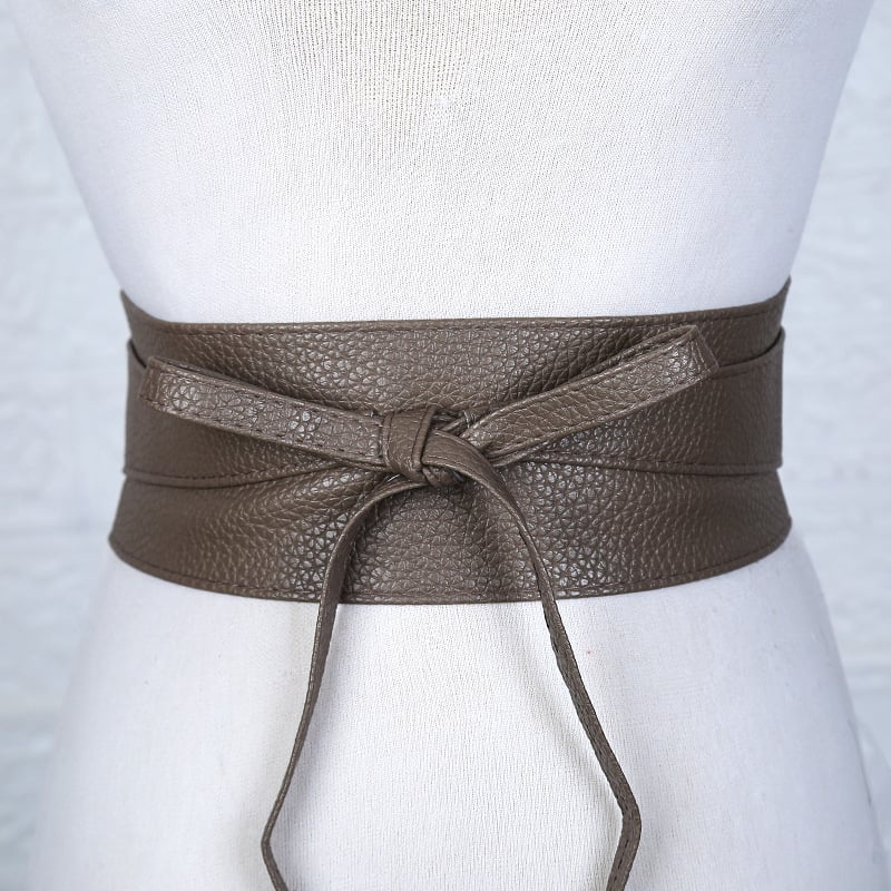 Curea lată de piele sintetică pentru femei, cataramă țesută, închidere cu cataramă, lățime peste 4 cm, design original