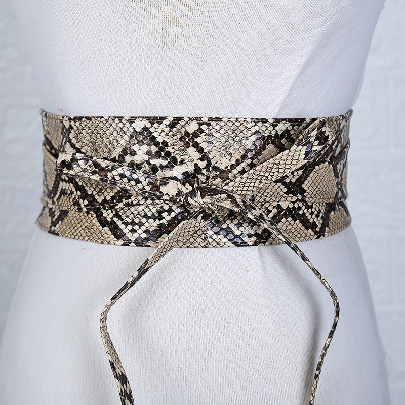 Curea lată de piele sintetică pentru femei, cataramă țesută, închidere cu cataramă, lățime peste 4 cm, design original