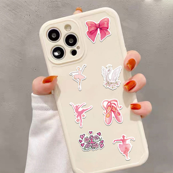 50 балетни стикери – водоустойчиви PVC стикери с карикатурен стил за танцово студио, класна стая или спалня (без лого)