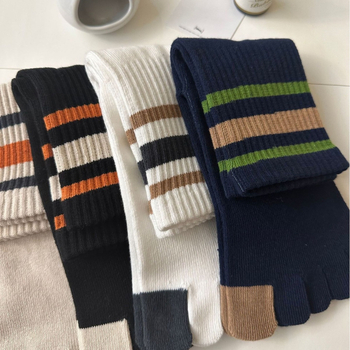 Čarape s pet prstiju od pamuka, unisex, visoki kroj, upijanje vlage, 70–80% pamuka
