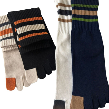 Čarape s pet prstiju od pamuka, unisex, visoki kroj, upijanje vlage, 70–80% pamuka