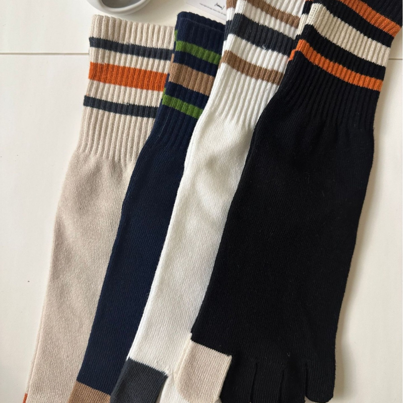 Čarape s pet prstiju od pamuka, unisex, visoki kroj, upijanje vlage, 70–80% pamuka