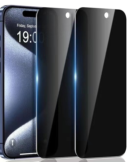 Предно защитно стъкло за iPhone 15 Pro Max – закалено стъкло, антишпионско, HD яснота, удароустойчиво