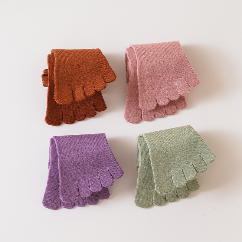 Čarape od merino vune za prste, bezšivne, srednje dužine, pletene s 144 iglama, tople i mekane, merino vunena smjesa 30–50%
