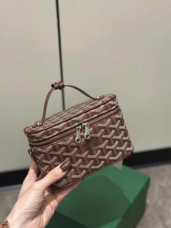 Kosmetička torbica s uzorkom psećih zuba, konopljin materijal, zatvaranje rajfasom, poliester podstava, džep za telefon, crossbody/ramenski stil