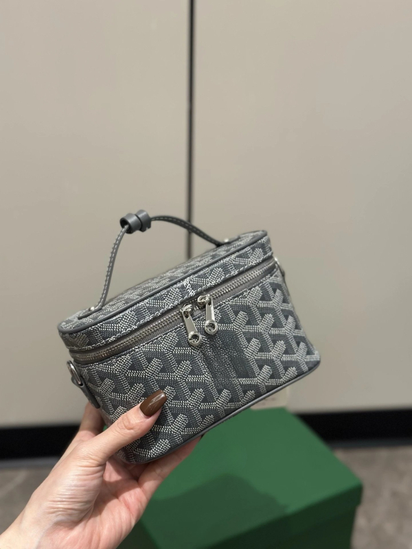 Kosmetička torbica s uzorkom psećih zuba, konopljin materijal, zatvaranje rajfasom, poliester podstava, džep za telefon, crossbody/ramenski stil