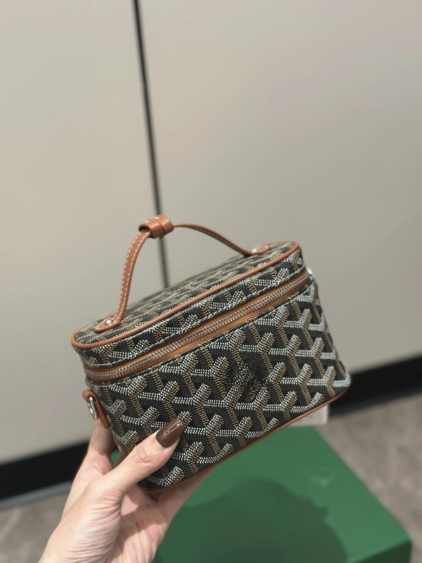 Kosmetička torbica s uzorkom psećih zuba, konopljin materijal, zatvaranje rajfasom, poliester podstava, džep za telefon, crossbody/ramenski stil