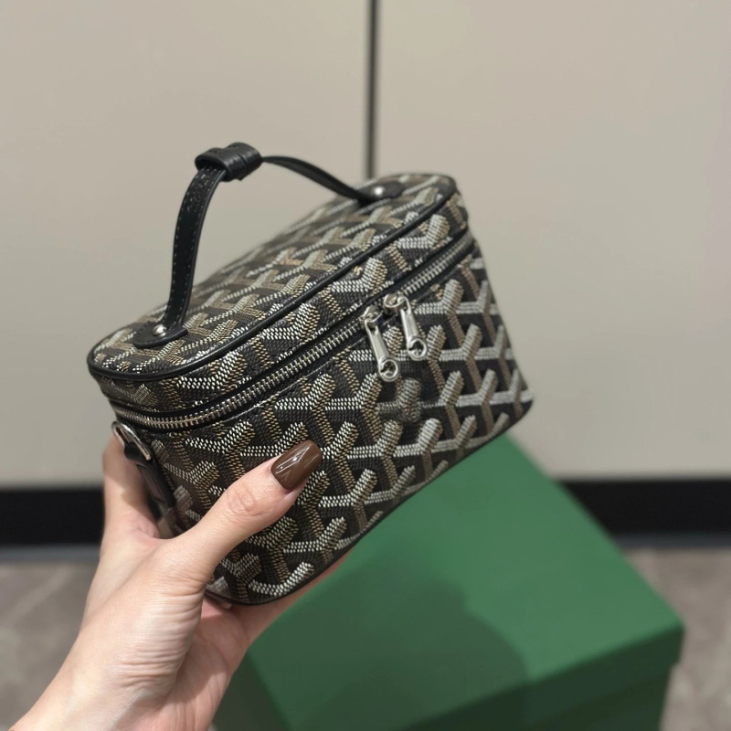 Kosmetička torbica s uzorkom psećih zuba, konopljin materijal, zatvaranje rajfasom, poliester podstava, džep za telefon, crossbody/ramenski stil