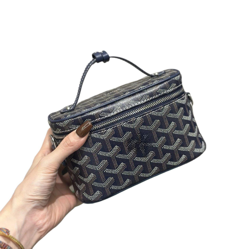 Kosmetička torbica s uzorkom psećih zuba, konopljin materijal, zatvaranje rajfasom, poliester podstava, džep za telefon, crossbody/ramenski stil
