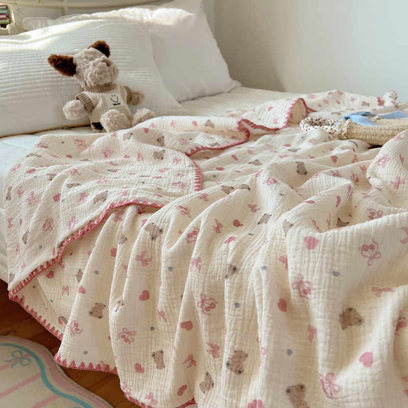 Dvostrano pamučna dječja deka, 200–300 g, za bebe i djecu do 3–6 godina, za sve sezone, INS stil