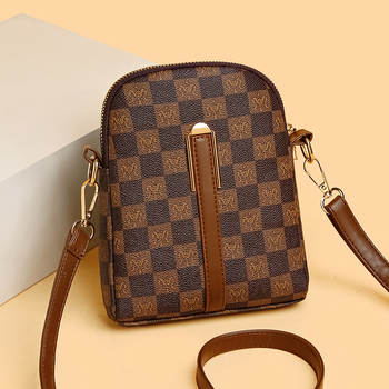 Ženska kvadratna crossbody torba, PU, vertikalni kvadratni oblik, zatvarač, unutarnja pretinica za mobitel (urbanistički minimalistički stil)