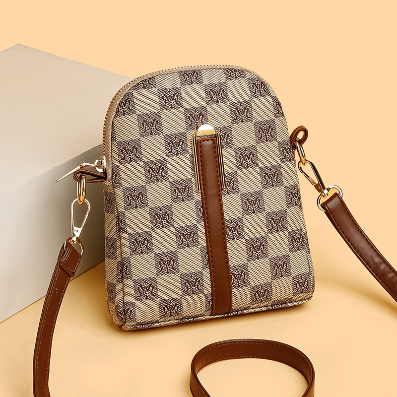 Ženska kvadratna crossbody torba, PU, vertikalni kvadratni oblik, zatvarač, unutarnja pretinica za mobitel (urbanistički minimalistički stil)