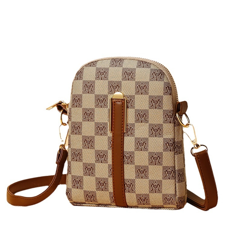 Ženska kvadratna crossbody torba, PU, vertikalni kvadratni oblik, zatvarač, unutarnja pretinica za mobitel (urbanistički minimalistički stil)