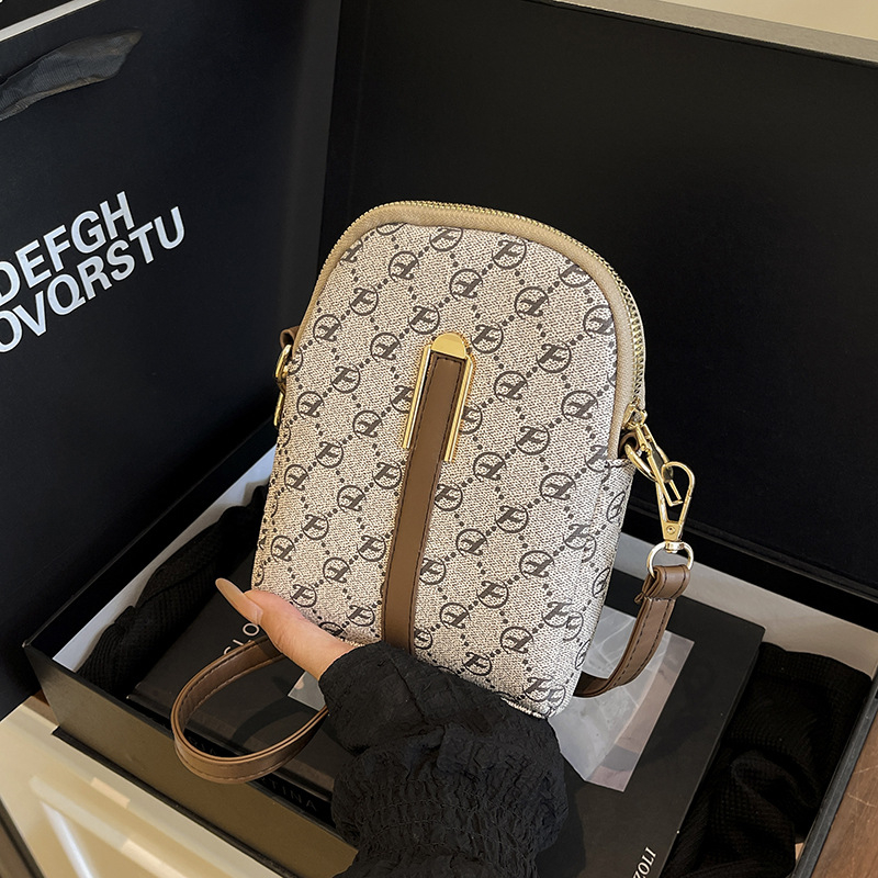 Ženska kvadratna crossbody torba, PU, vertikalni kvadratni oblik, zatvarač, unutarnja pretinica za mobitel (urbanistički minimalistički stil)
