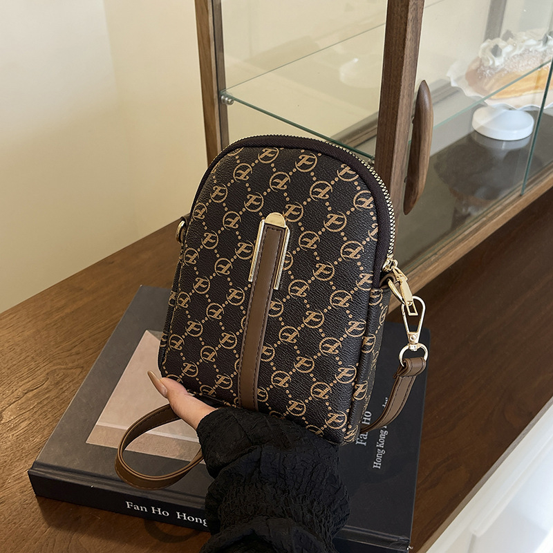 Ženska kvadratna crossbody torba, PU, vertikalni kvadratni oblik, zatvarač, unutarnja pretinica za mobitel (urbanistički minimalistički stil)