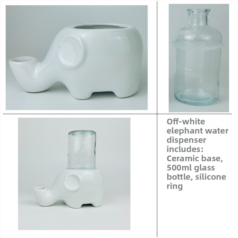 Ποτίστρα για γάτες — κεραμική, εμπνευσμένη από ελέφαντα, μη βρέχει το πηγούνι, μπολ με πρόσωπο Γκαρφίλντ και επίπεδο πρόσωπο, αποσπώμενο, μοντέλο Tf55