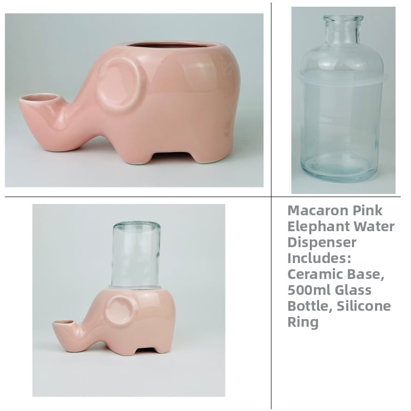 Ποτίστρα για γάτες — κεραμική, εμπνευσμένη από ελέφαντα, μη βρέχει το πηγούνι, μπολ με πρόσωπο Γκαρφίλντ και επίπεδο πρόσωπο, αποσπώμενο, μοντέλο Tf55