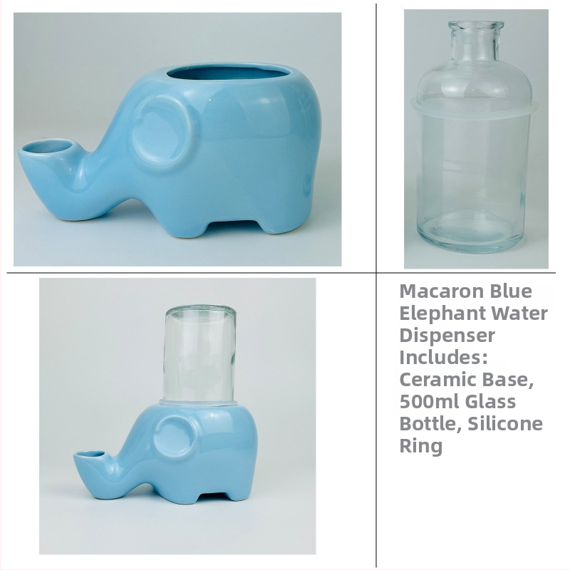 Ποτίστρα για γάτες — κεραμική, εμπνευσμένη από ελέφαντα, μη βρέχει το πηγούνι, μπολ με πρόσωπο Γκαρφίλντ και επίπεδο πρόσωπο, αποσπώμενο, μοντέλο Tf55