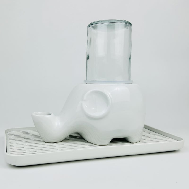 Ποτίστρα για γάτες — κεραμική, εμπνευσμένη από ελέφαντα, μη βρέχει το πηγούνι, μπολ με πρόσωπο Γκαρφίλντ και επίπεδο πρόσωπο, αποσπώμενο, μοντέλο Tf55