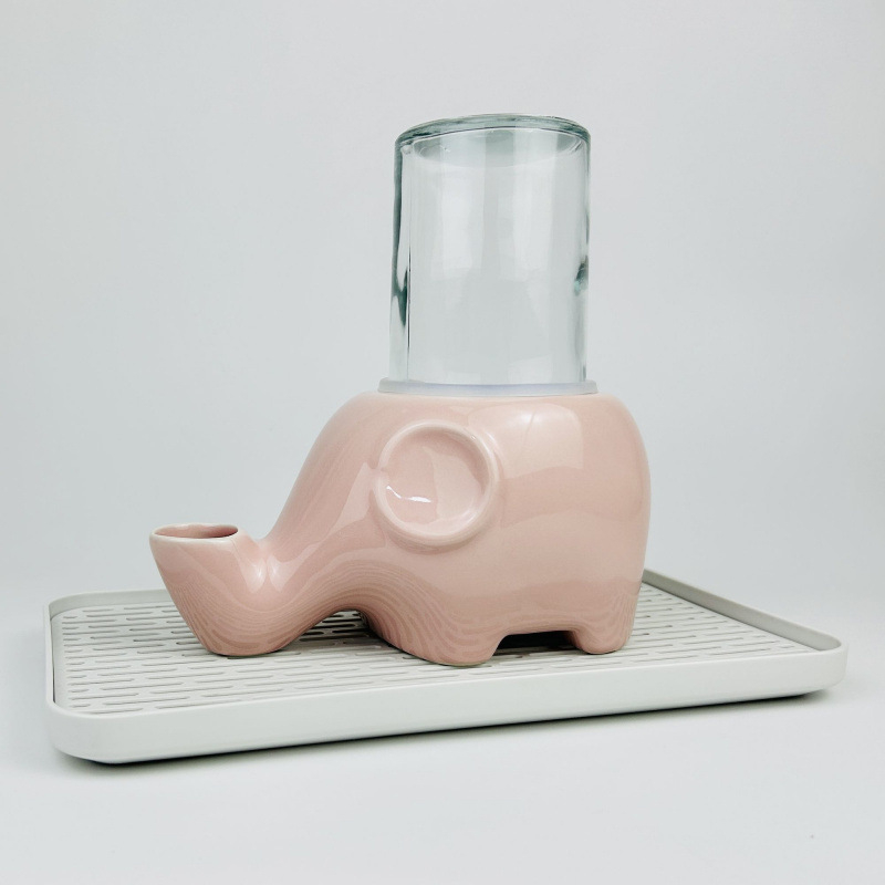 Ποτίστρα για γάτες — κεραμική, εμπνευσμένη από ελέφαντα, μη βρέχει το πηγούνι, μπολ με πρόσωπο Γκαρφίλντ και επίπεδο πρόσωπο, αποσπώμενο, μοντέλο Tf55