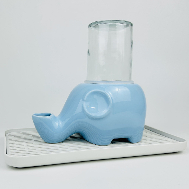 Ποτίστρα για γάτες — κεραμική, εμπνευσμένη από ελέφαντα, μη βρέχει το πηγούνι, μπολ με πρόσωπο Γκαρφίλντ και επίπεδο πρόσωπο, αποσπώμενο, μοντέλο Tf55