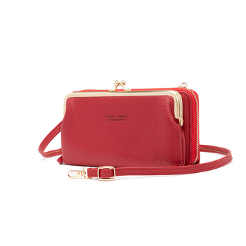 Chu-ya Ženska PU Crossbody Torba, Tekstura Liči, Vodoravni Kvadratni Oblik, Zatvaranje na Zip, Unutarnji Pretinci Za Telefon i Identifikacijsku Karticu