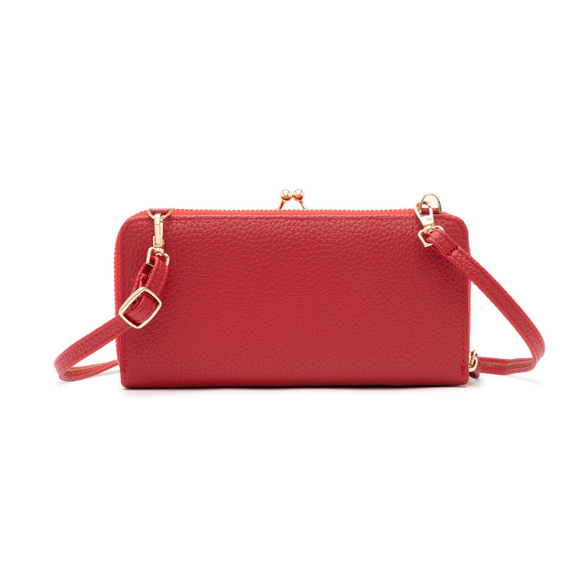 Chu-ya Ženska PU Crossbody Torba, Tekstura Liči, Vodoravni Kvadratni Oblik, Zatvaranje na Zip, Unutarnji Pretinci Za Telefon i Identifikacijsku Karticu