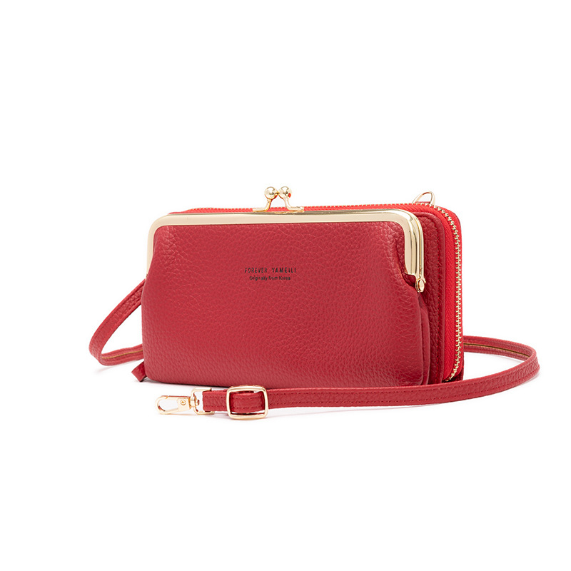 Chu-ya Ženska PU Crossbody Torba, Tekstura Liči, Vodoravni Kvadratni Oblik, Zatvaranje na Zip, Unutarnji Pretinci Za Telefon i Identifikacijsku Karticu