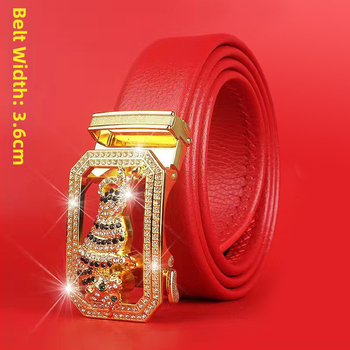 Curea de bărbați din piele sintetică cu cataramă automată, lățime 2–4 cm, cataramă din aliaj, stil nou chinezesc