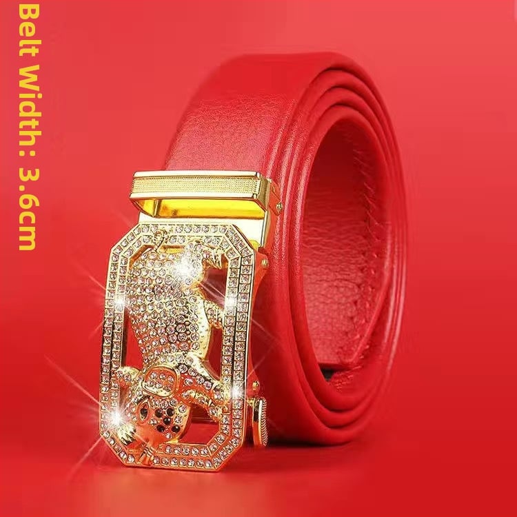 Curea de bărbați din piele sintetică cu cataramă automată, lățime 2–4 cm, cataramă din aliaj, stil nou chinezesc