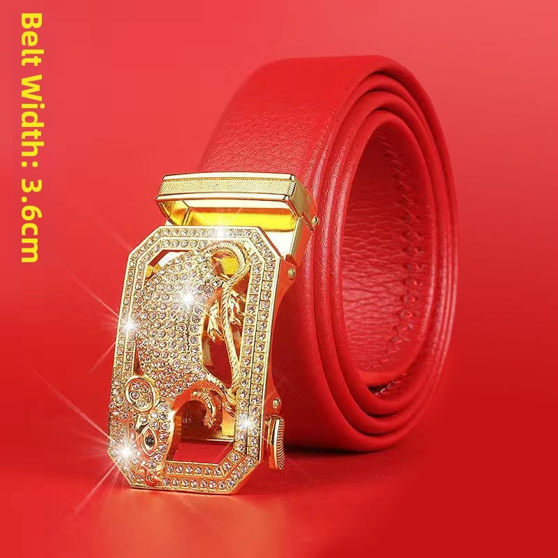 Curea de bărbați din piele sintetică cu cataramă automată, lățime 2–4 cm, cataramă din aliaj, stil nou chinezesc