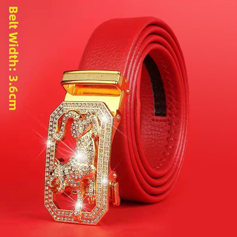 Curea de bărbați din piele sintetică cu cataramă automată, lățime 2–4 cm, cataramă din aliaj, stil nou chinezesc