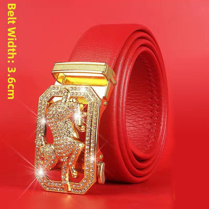 Curea de bărbați din piele sintetică cu cataramă automată, lățime 2–4 cm, cataramă din aliaj, stil nou chinezesc