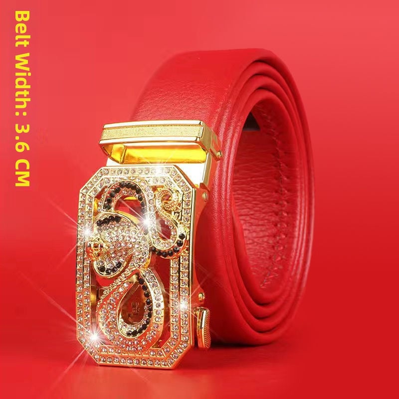Curea de bărbați din piele sintetică cu cataramă automată, lățime 2–4 cm, cataramă din aliaj, stil nou chinezesc
