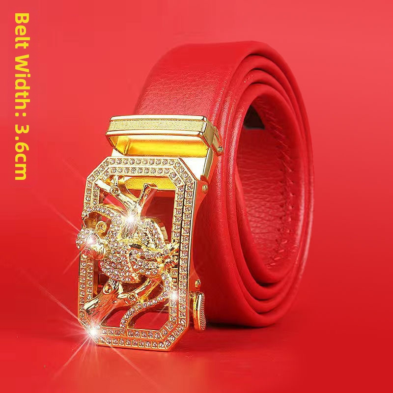 Curea de bărbați din piele sintetică cu cataramă automată, lățime 2–4 cm, cataramă din aliaj, stil nou chinezesc