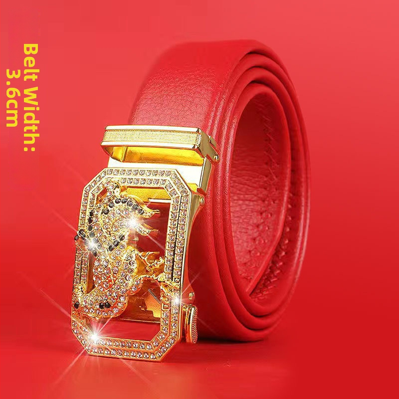 Curea de bărbați din piele sintetică cu cataramă automată, lățime 2–4 cm, cataramă din aliaj, stil nou chinezesc