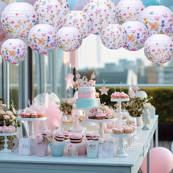 Παραδοσιακό χαρτινό φαναράκι με μοτίβο πεταλούδας, στρογγυλό, χειροποίητο διακοσμητικό για DIY εορτασμούς την άνοιξη