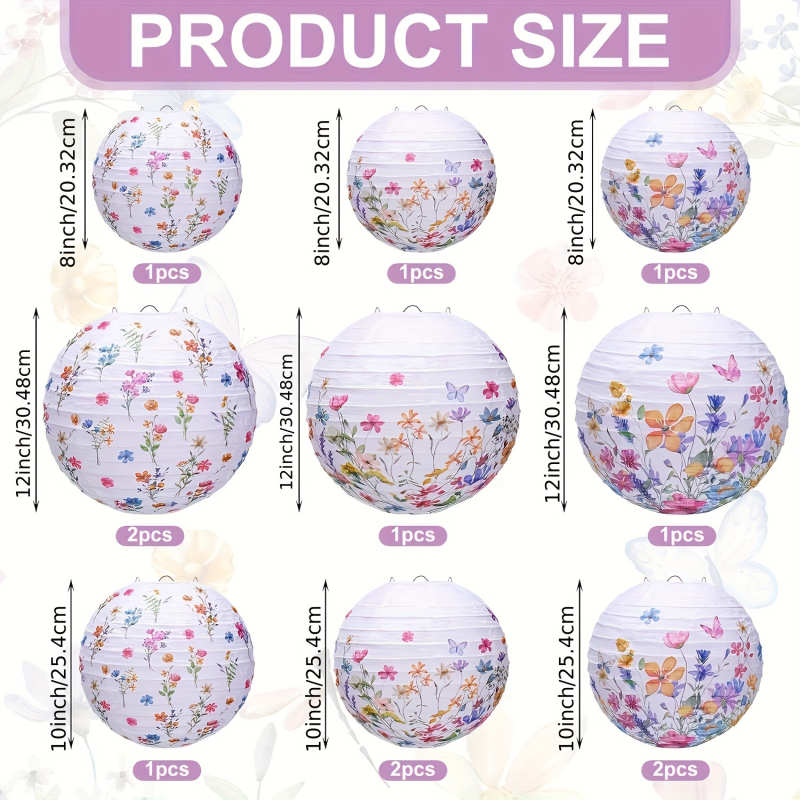 Παραδοσιακό χαρτινό φαναράκι με μοτίβο πεταλούδας, στρογγυλό, χειροποίητο διακοσμητικό για DIY εορτασμούς την άνοιξη