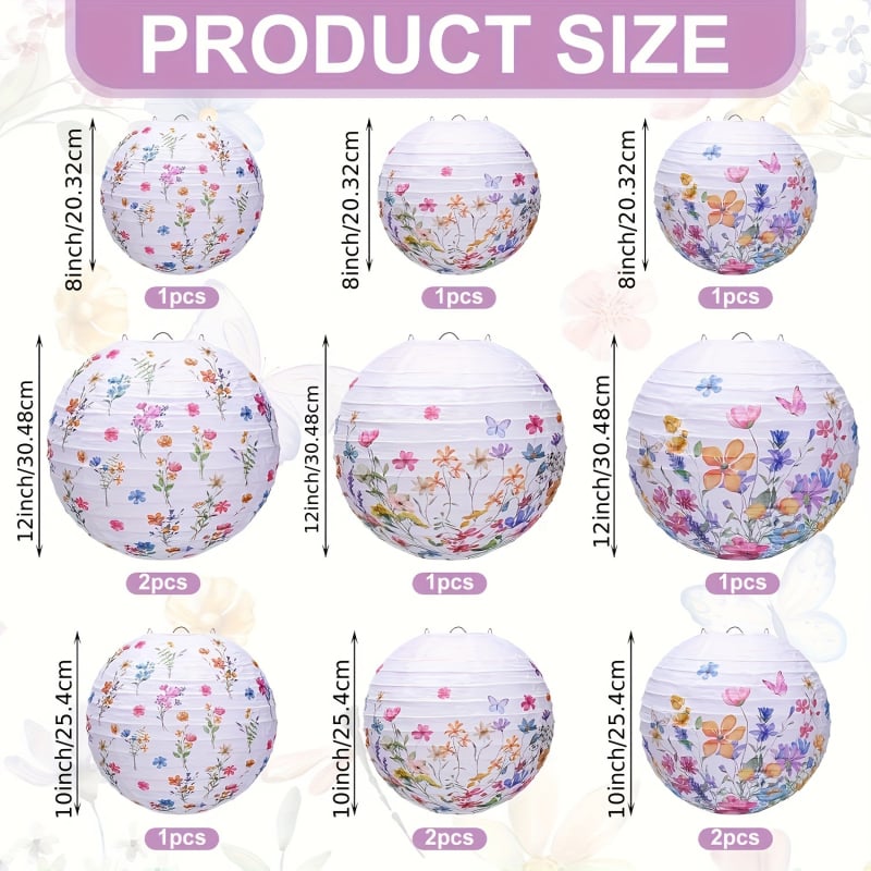 Παραδοσιακό χαρτινό φαναράκι με μοτίβο πεταλούδας, στρογγυλό, χειροποίητο διακοσμητικό για DIY εορτασμούς την άνοιξη