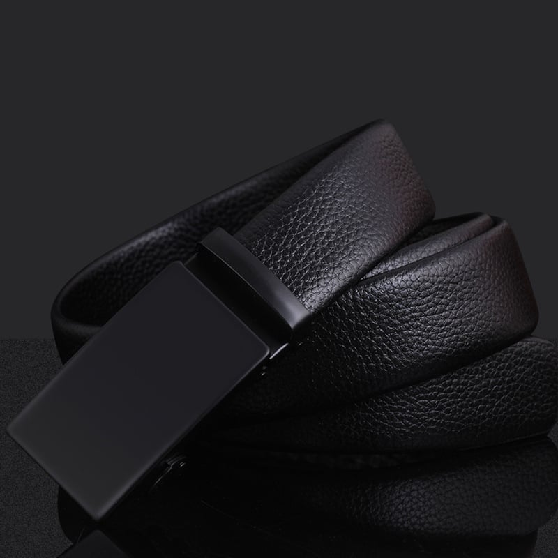 Curea pentru bărbați cu cataramă automată, din piele sintetică, cataramă din aliaj, stil simplu modern business-casual.
