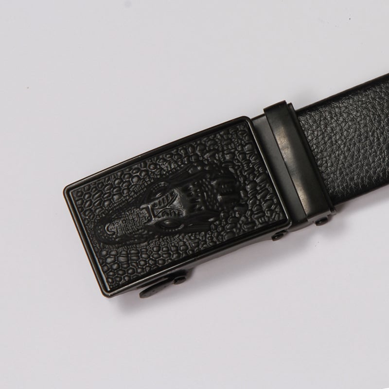 Curea pentru bărbați cu cataramă automată, din piele sintetică, cataramă din aliaj, stil simplu modern business-casual.