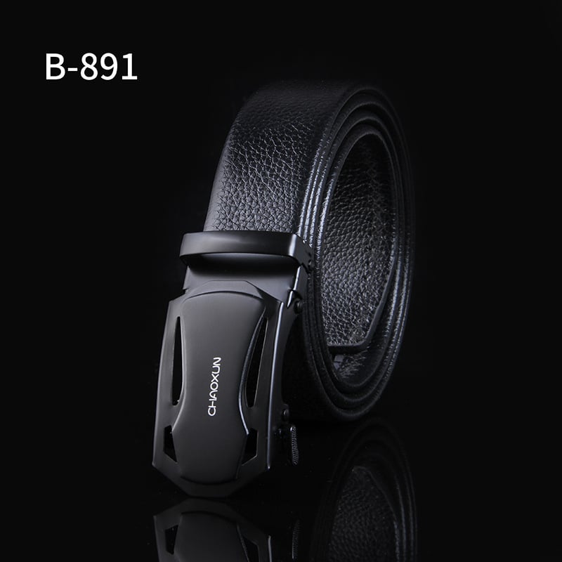 Curea pentru bărbați cu cataramă automată, din piele sintetică, cataramă din aliaj, stil simplu modern business-casual.