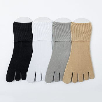 Čarape s pet prstiju od baršuna, unisex, jednobojne, upijaju znoj i prozračuju, srednje dužine, 70–80% najlon