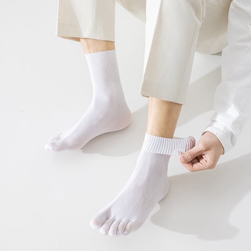 Čarape s pet prstiju od baršuna, unisex, jednobojne, upijaju znoj i prozračuju, srednje dužine, 70–80% najlon