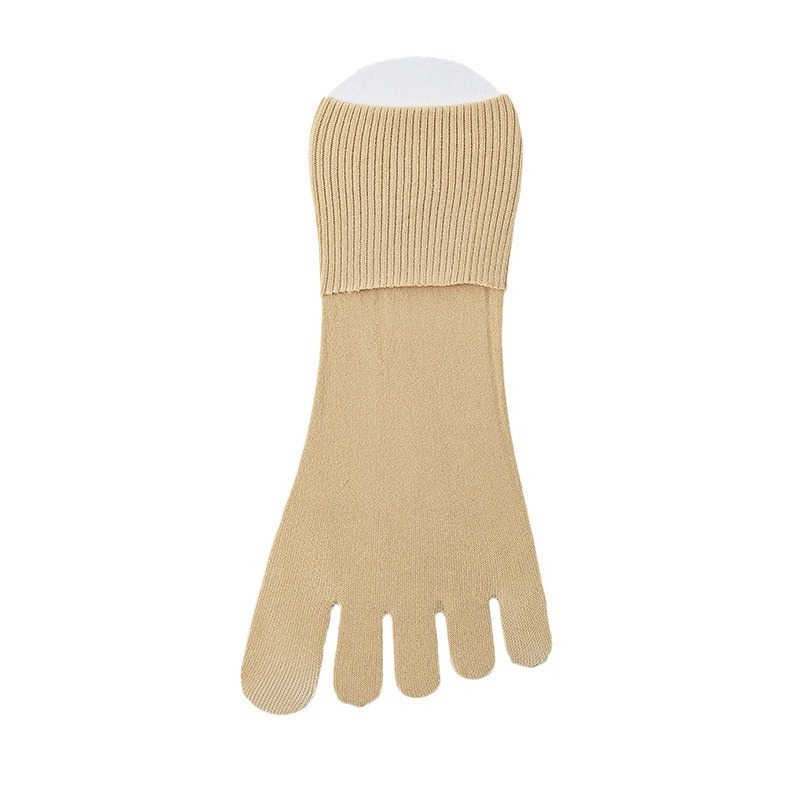 Čarape s pet prstiju od baršuna, unisex, jednobojne, upijaju znoj i prozračuju, srednje dužine, 70–80% najlon