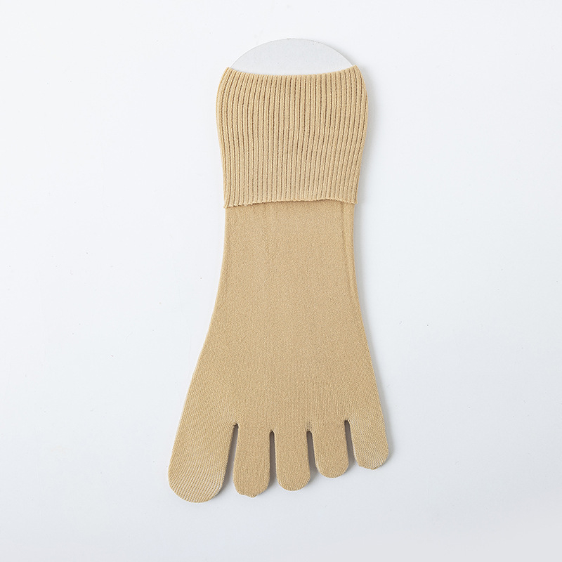 Čarape s pet prstiju od baršuna, unisex, jednobojne, upijaju znoj i prozračuju, srednje dužine, 70–80% najlon