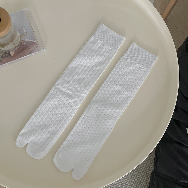 Ženske čarape s dvije prste, japanski stil, jednofarbne (srednje dužine, pamuk, upijaju znoj)